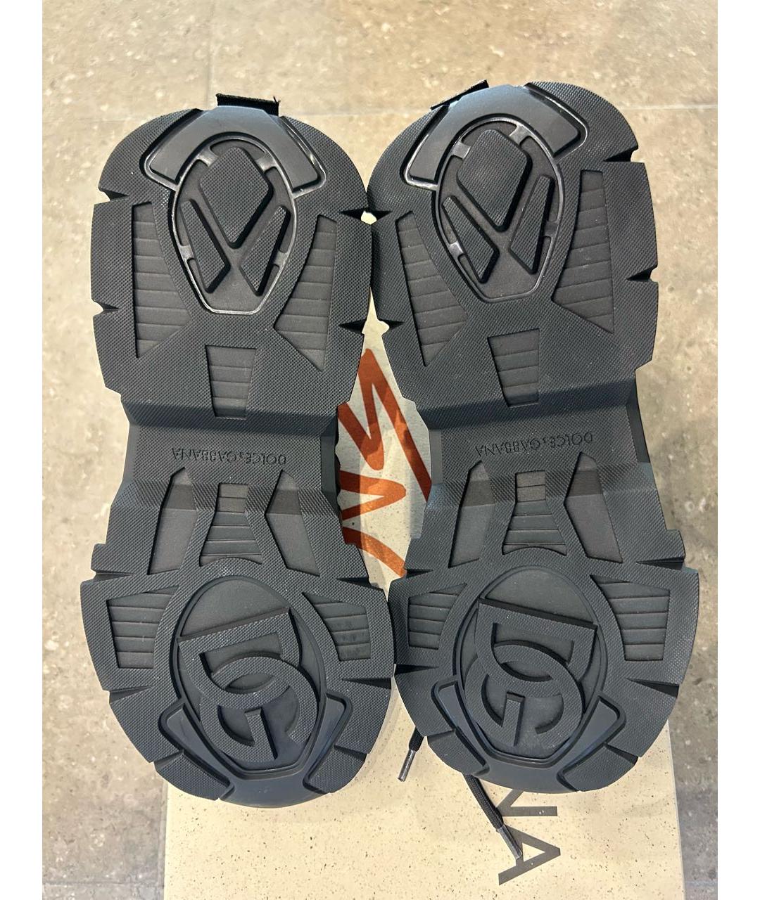 DOLCE&GABBANA Черные синтетические низкие кроссовки / кеды, фото 8