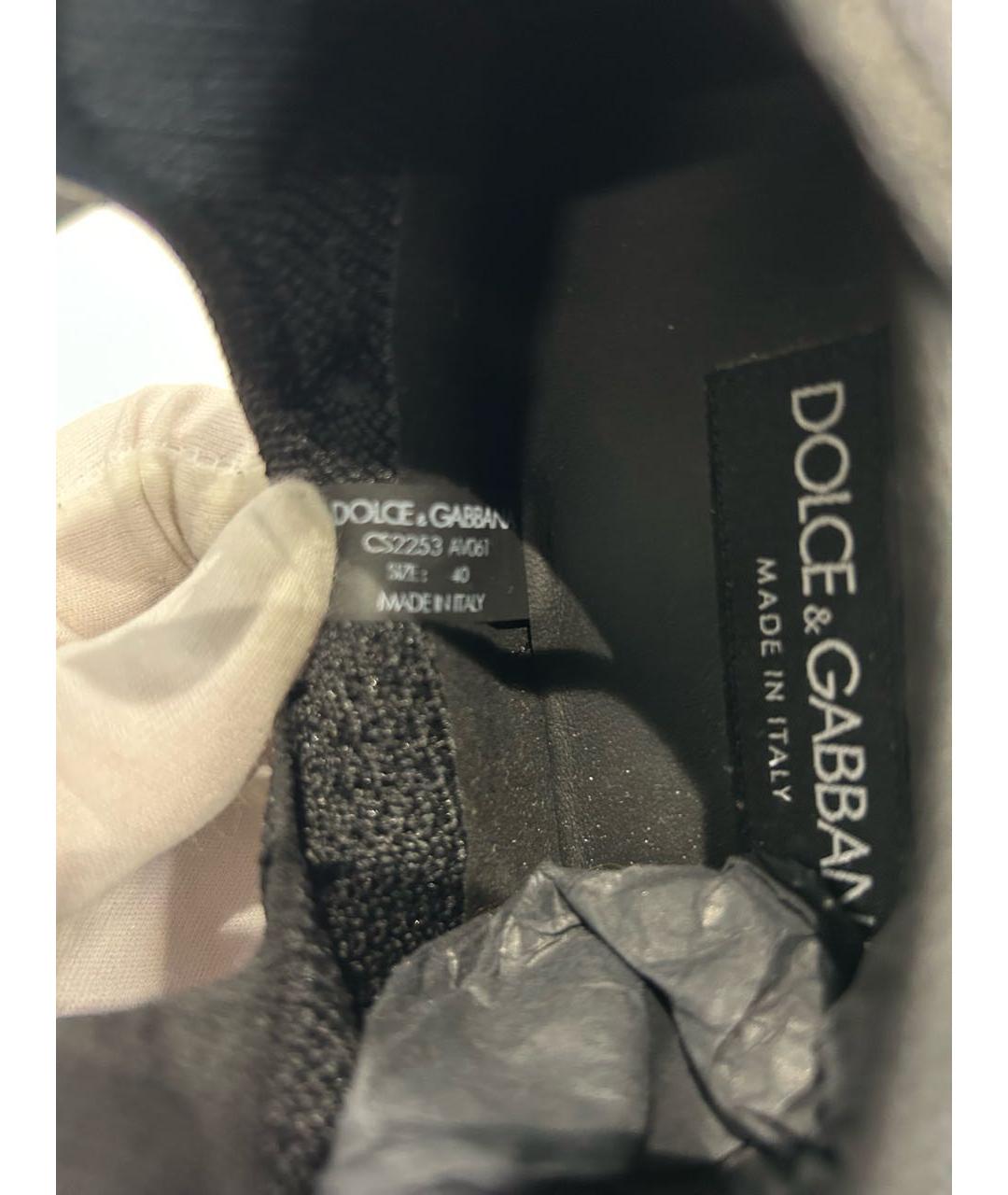 DOLCE&GABBANA Черные синтетические низкие кроссовки / кеды, фото 6