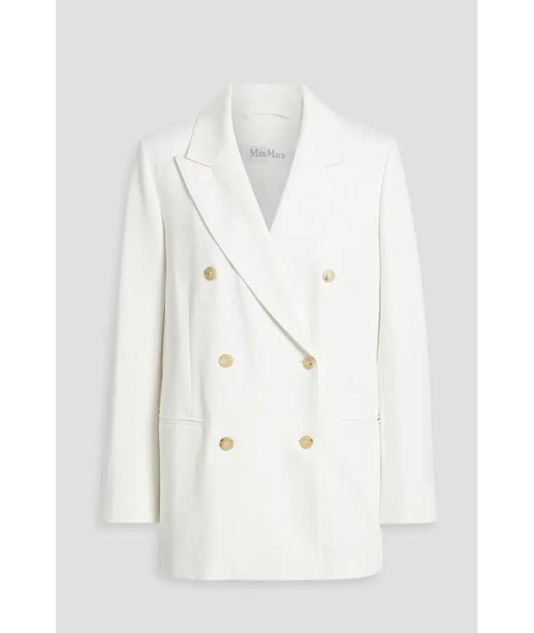 MAX MARA Белый вискозный жакет/пиджак, фото 9