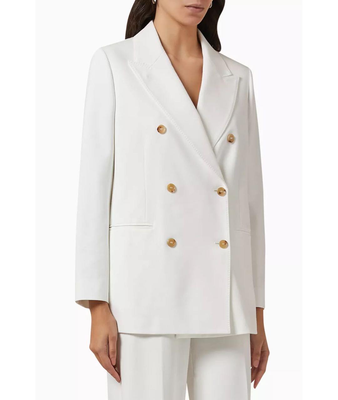 MAX MARA Белый вискозный жакет/пиджак, фото 5