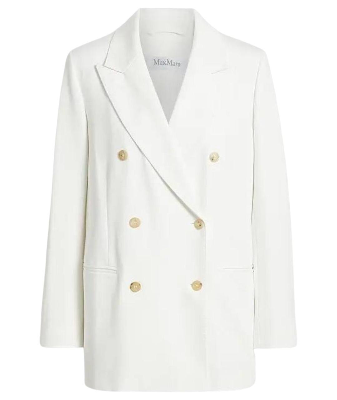 MAX MARA Белый вискозный жакет/пиджак, фото 1