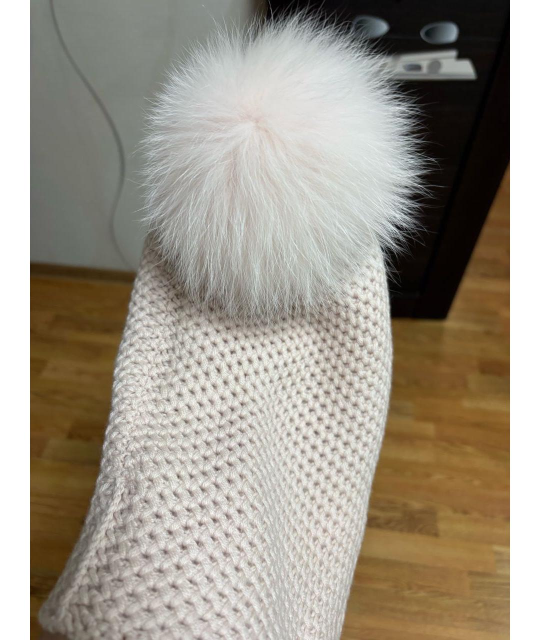 LORO PIANA Розовая кашемировая шапка, фото 2