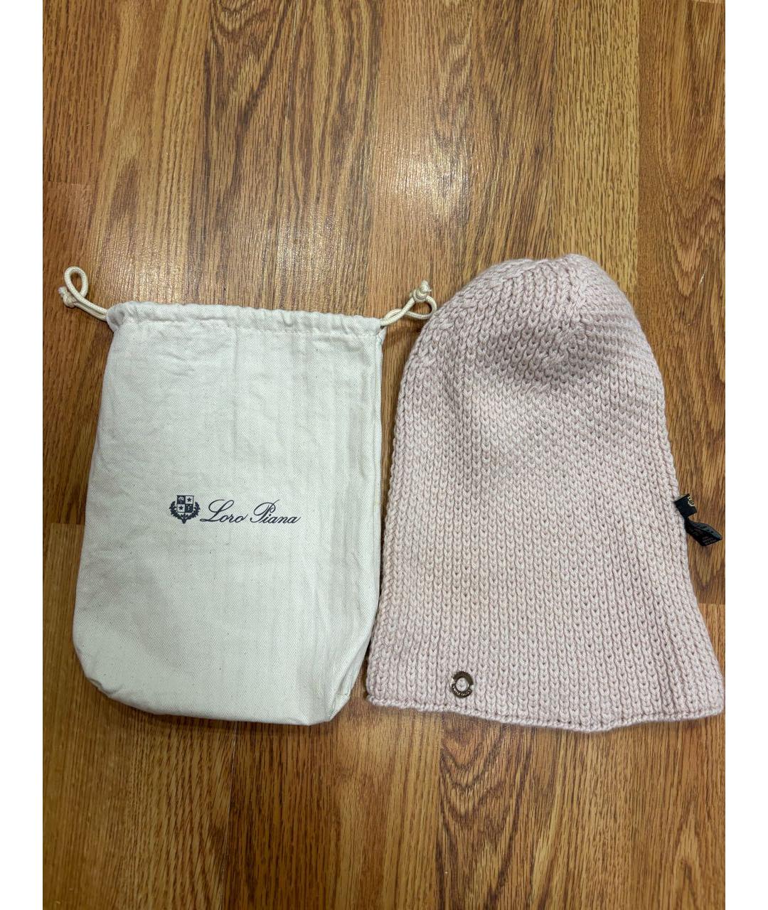 LORO PIANA Розовая кашемировая шапка, фото 5