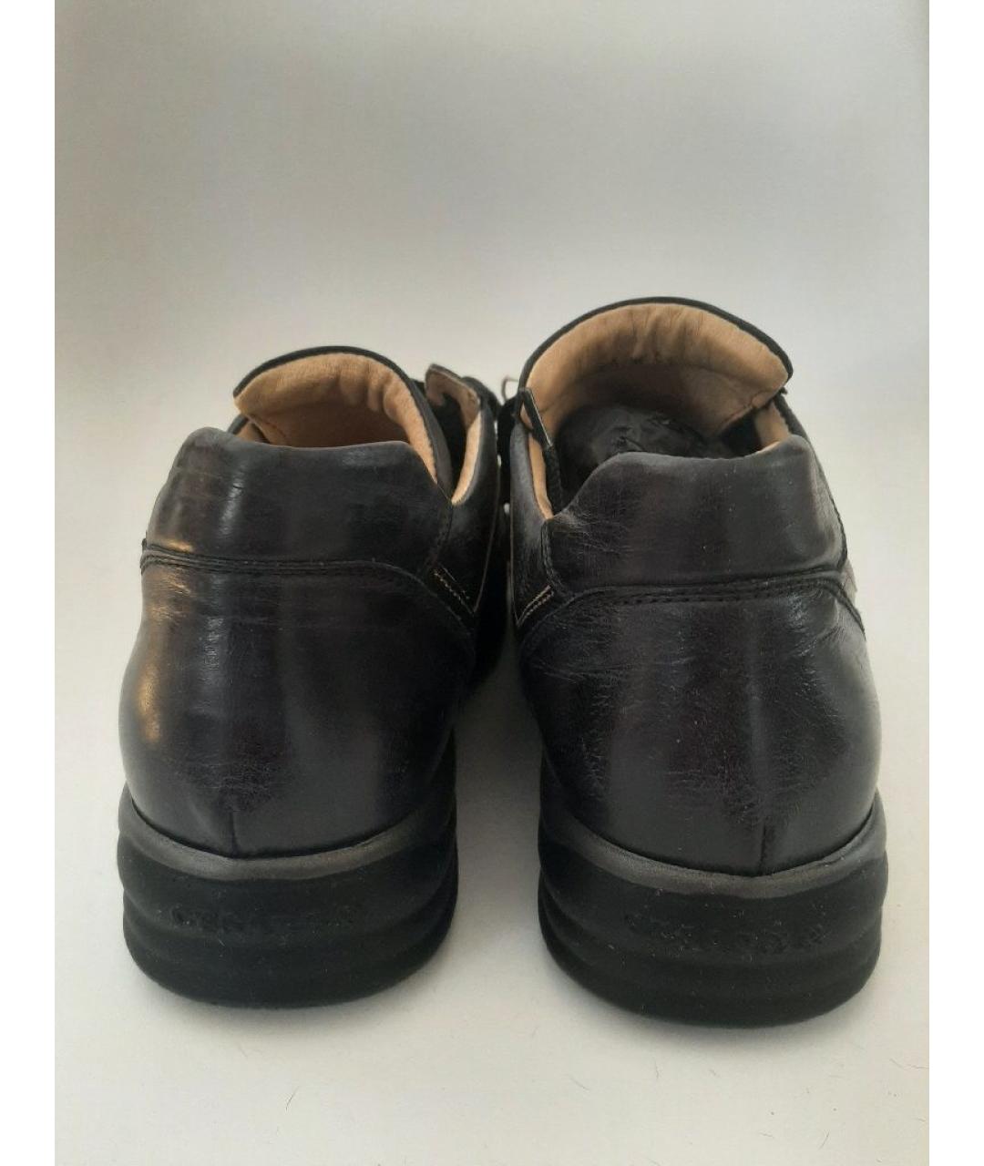 CESARE PACIOTTI Черные кожаные низкие кроссовки / кеды, фото 4