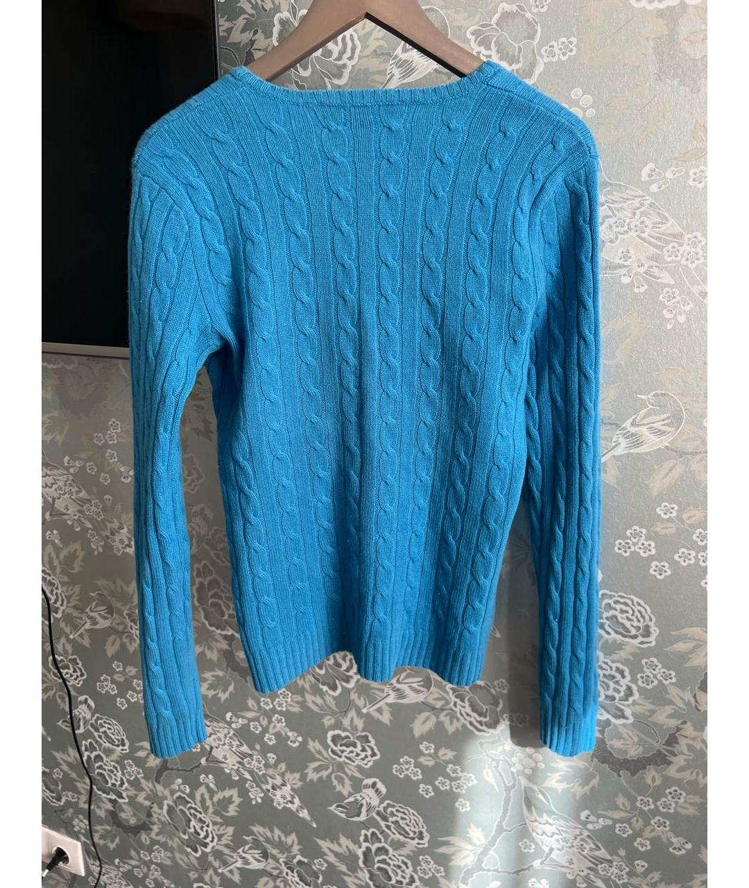 RALPH LAUREN Голубой кашемировый джемпер / свитер, фото 2