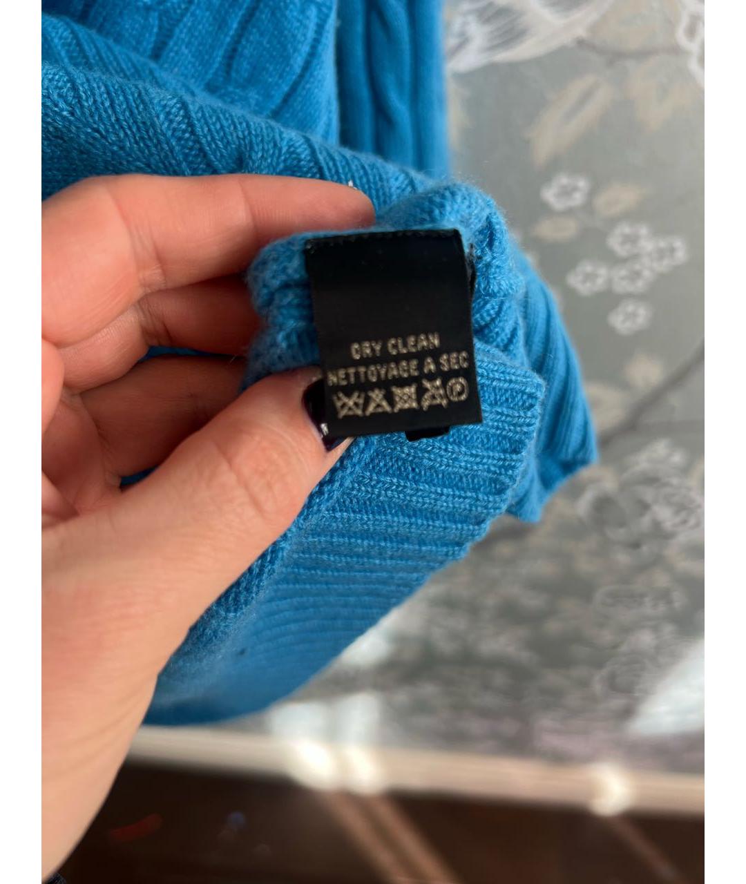 RALPH LAUREN Голубой кашемировый джемпер / свитер, фото 4