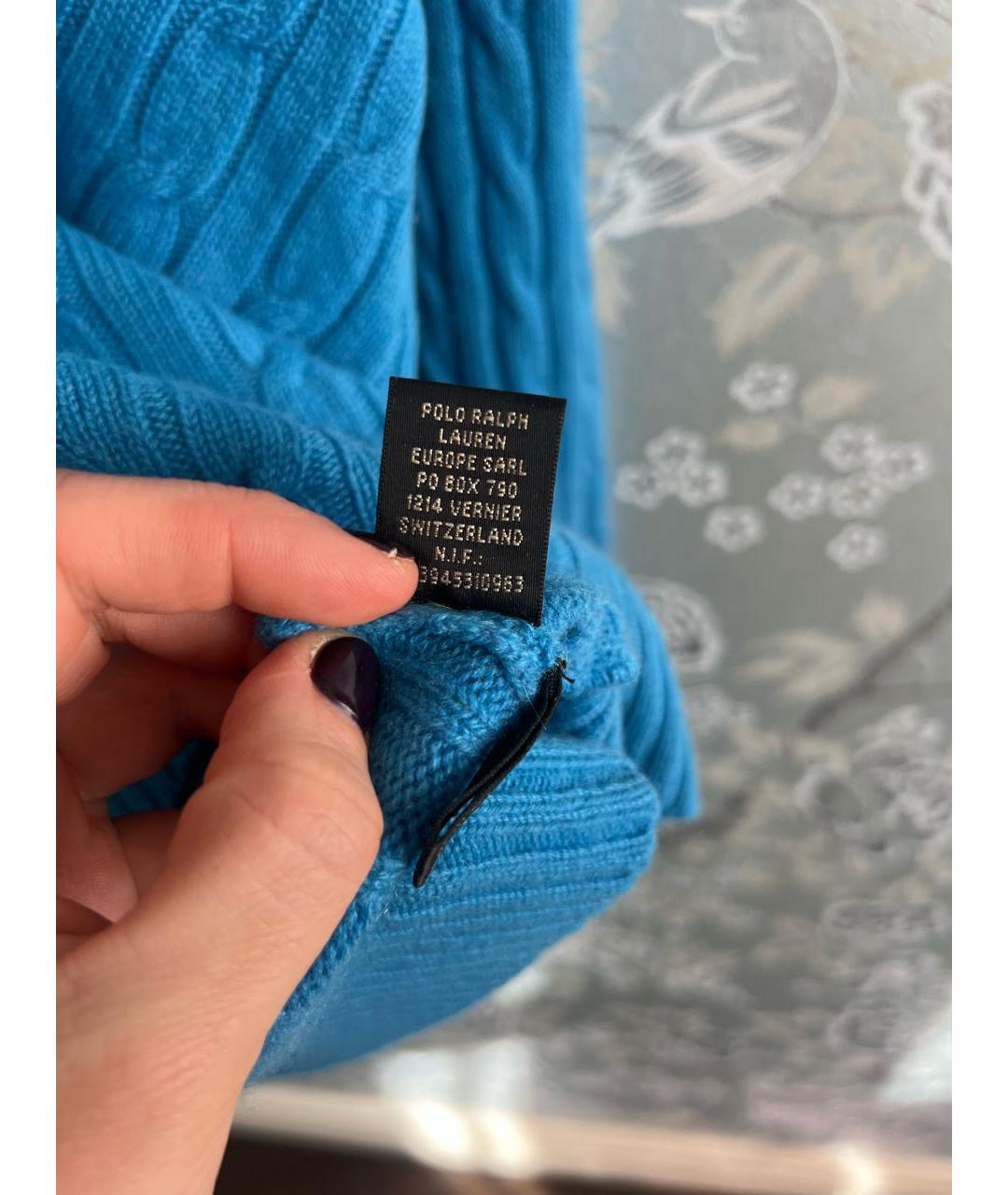 RALPH LAUREN Голубой кашемировый джемпер / свитер, фото 5