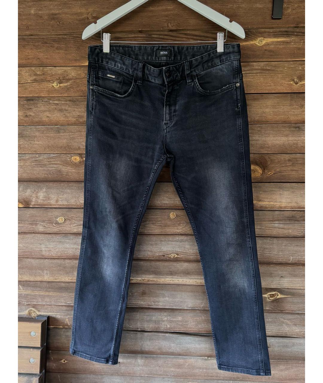 HUGO BOSS Антрацитовые хлопко-эластановые джинсы скинни, фото 9