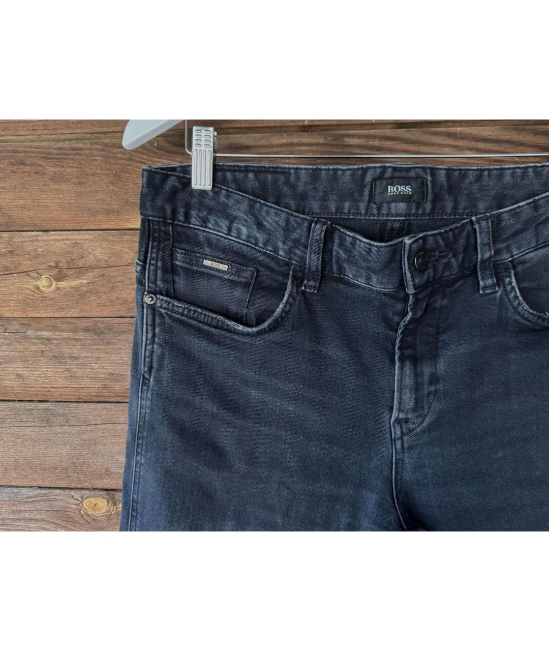 HUGO BOSS Антрацитовые хлопко-эластановые джинсы скинни, фото 4