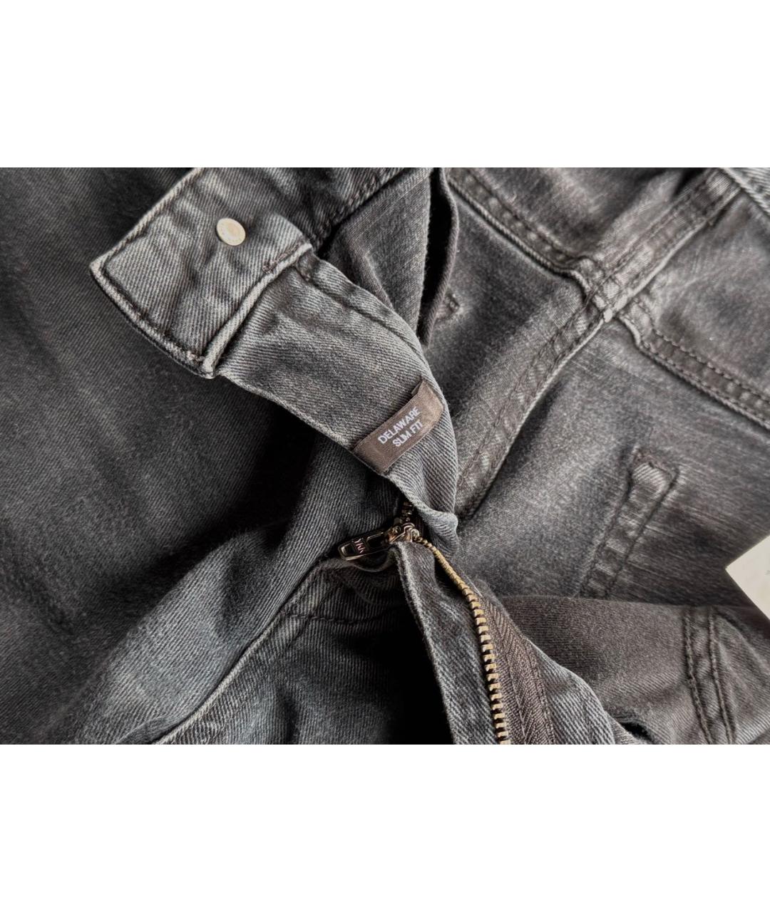 HUGO BOSS Антрацитовые хлопко-эластановые джинсы скинни, фото 7