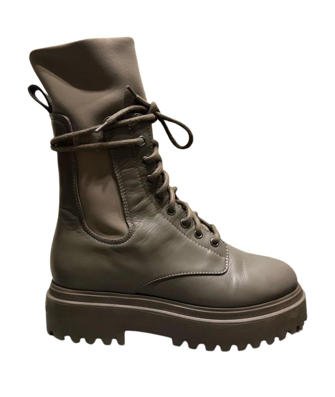 LE SILLA Серые кожаные ботинки, фото 1