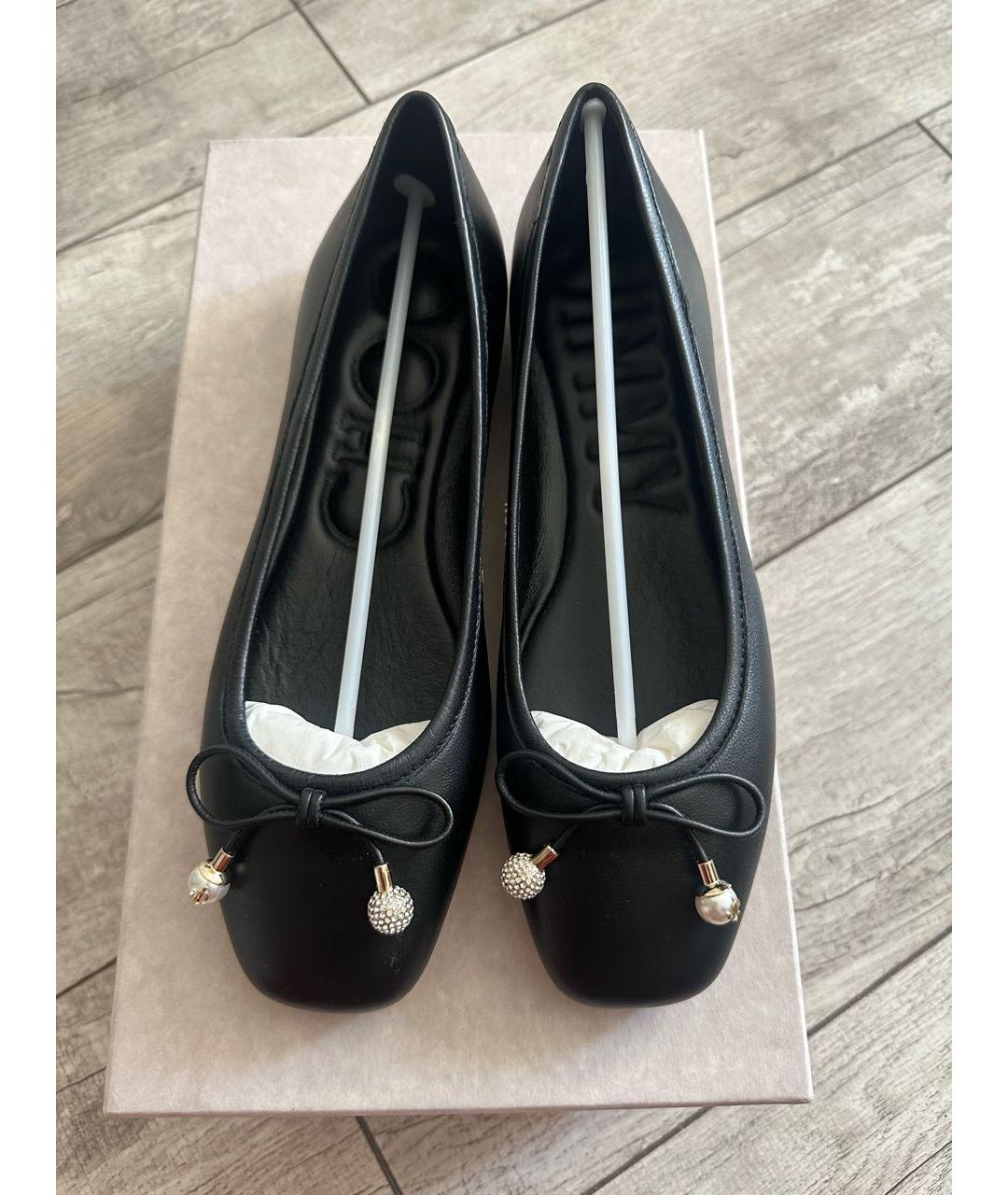 JIMMY CHOO Черные кожаные балетки, фото 3