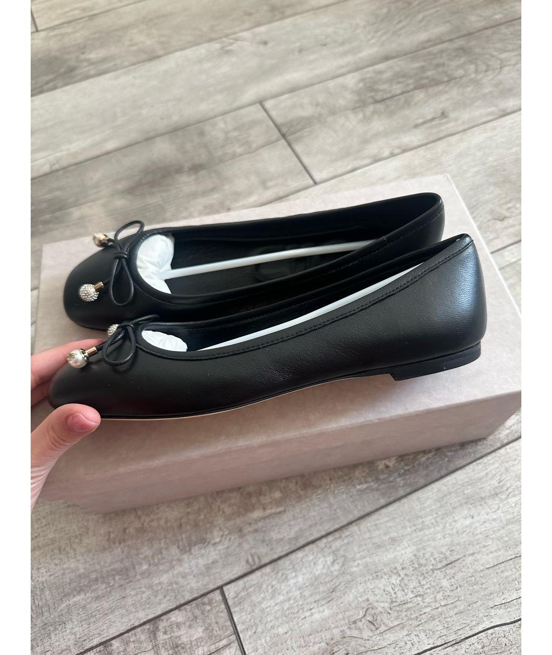 JIMMY CHOO Черные кожаные балетки, фото 4