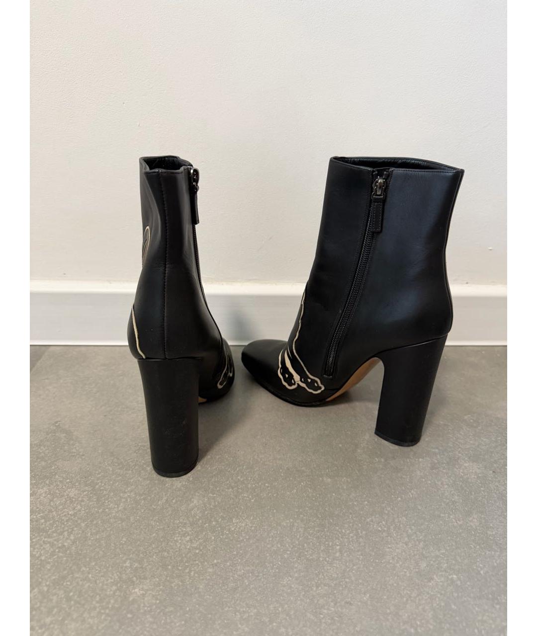 VALENTINO Черные кожаные полусапоги, фото 4