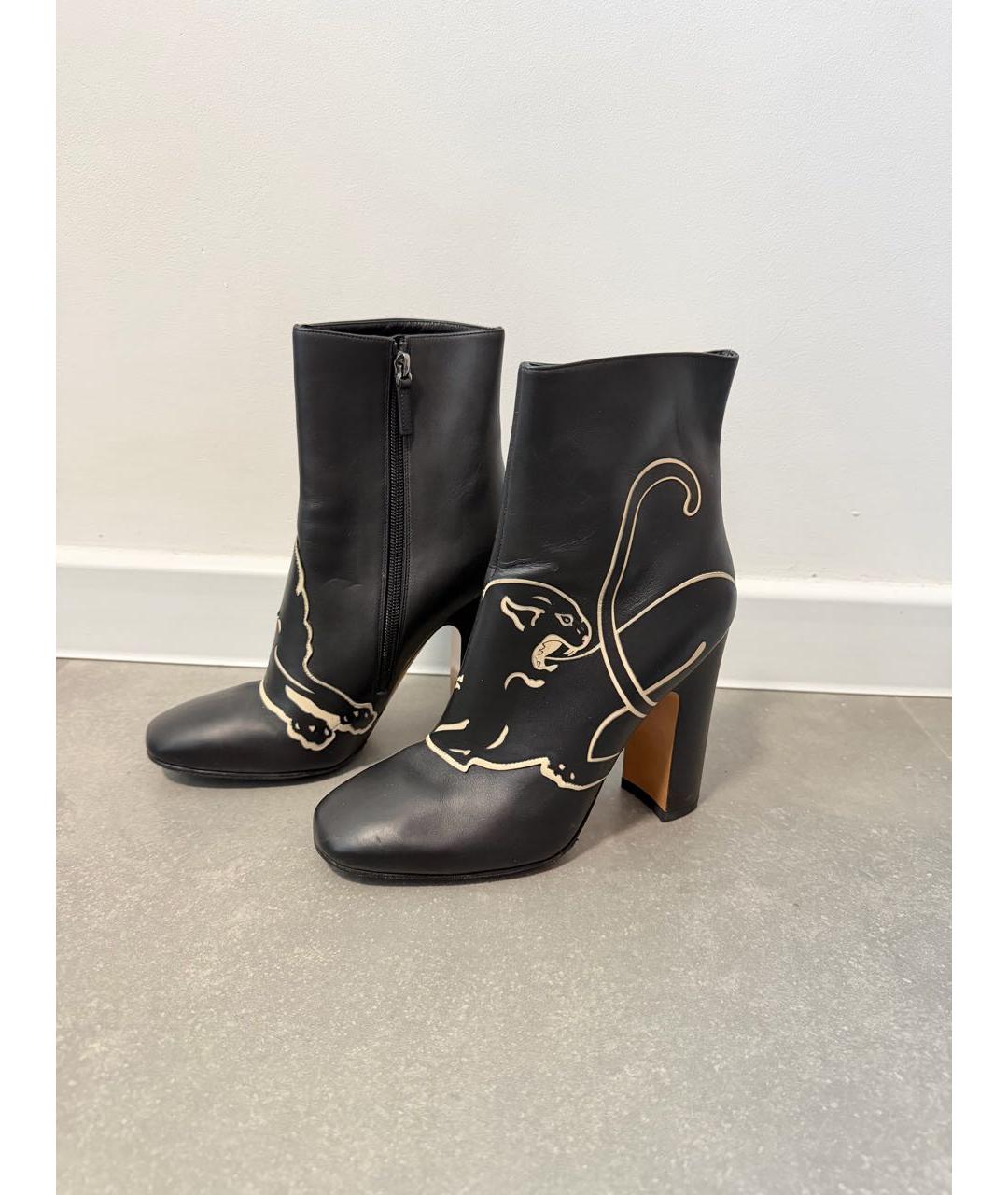 VALENTINO Черные кожаные полусапоги, фото 2