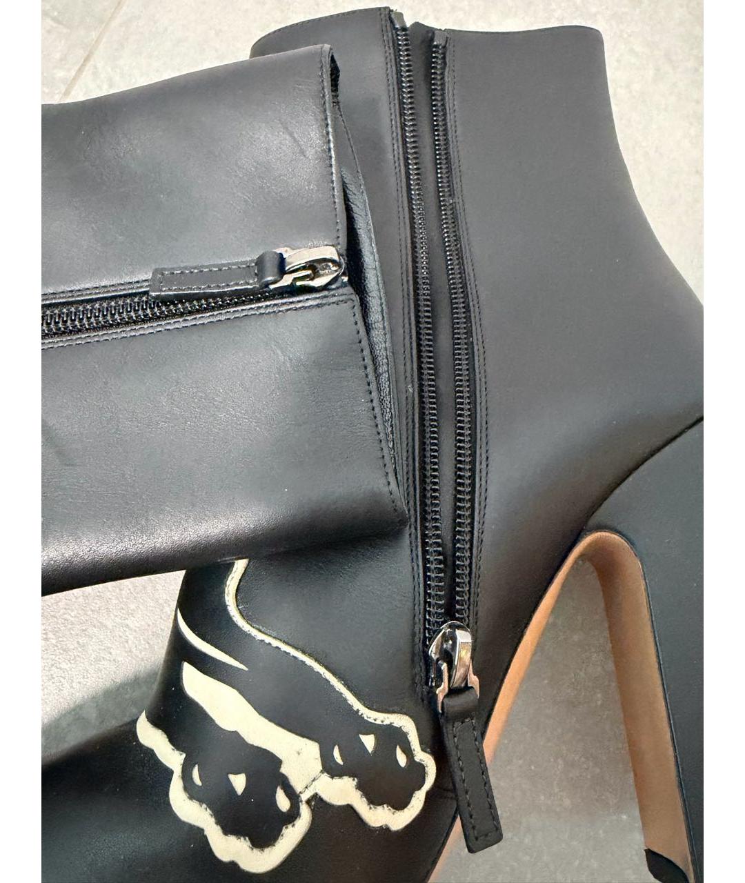 VALENTINO Черные кожаные полусапоги, фото 5