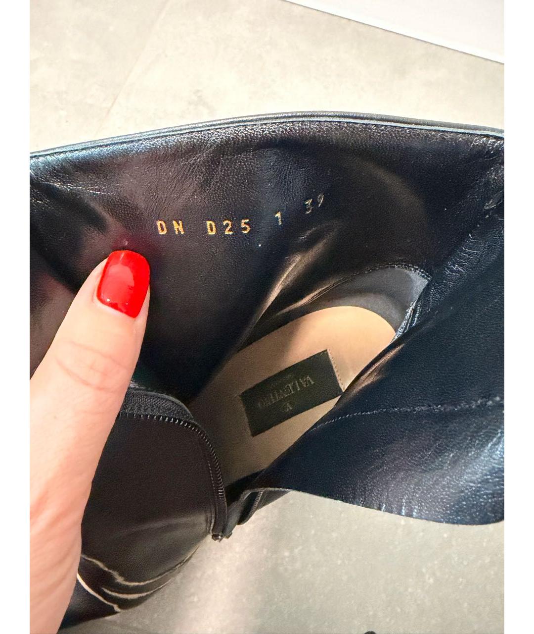 VALENTINO Черные кожаные полусапоги, фото 6