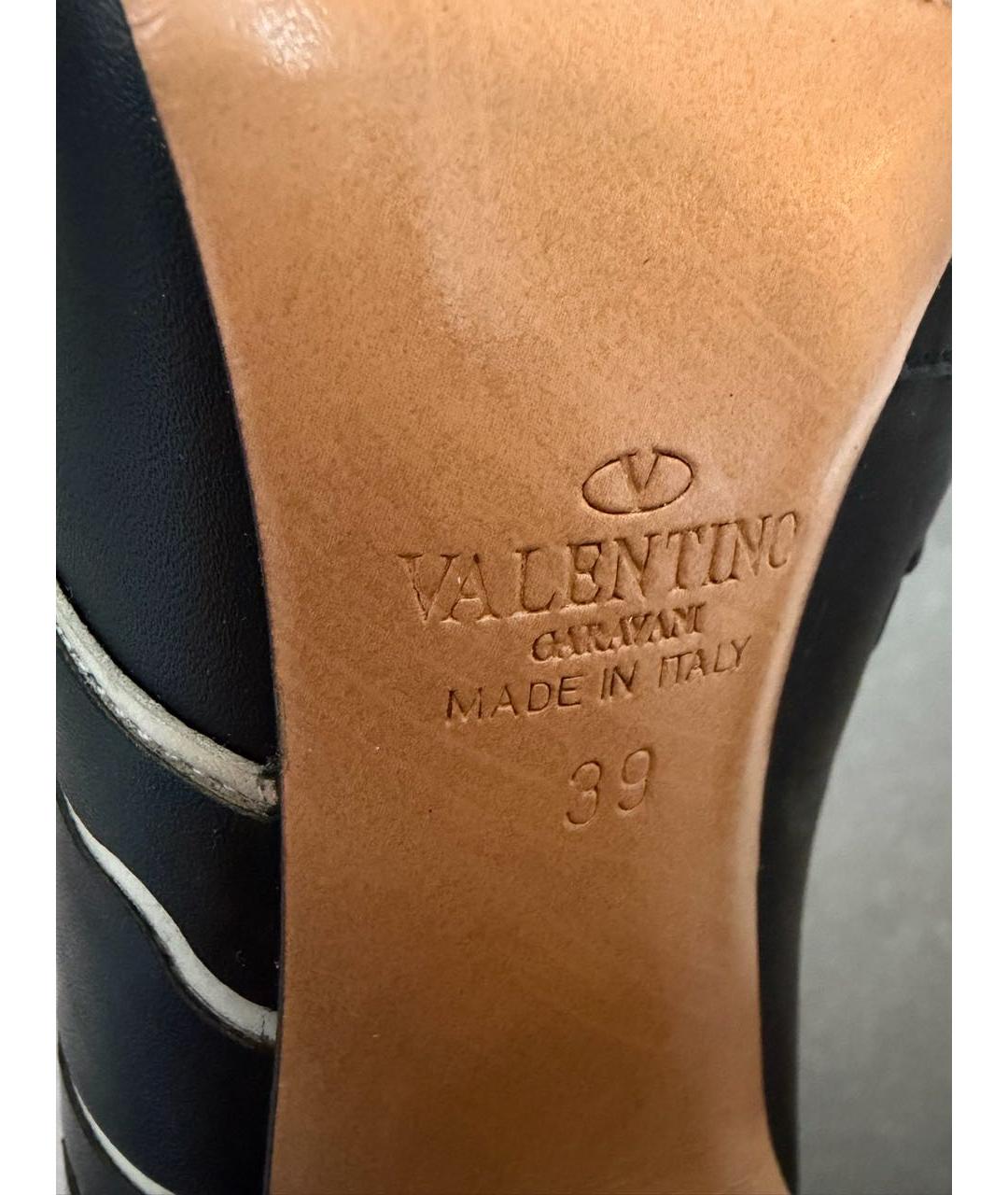 VALENTINO Черные кожаные полусапоги, фото 8