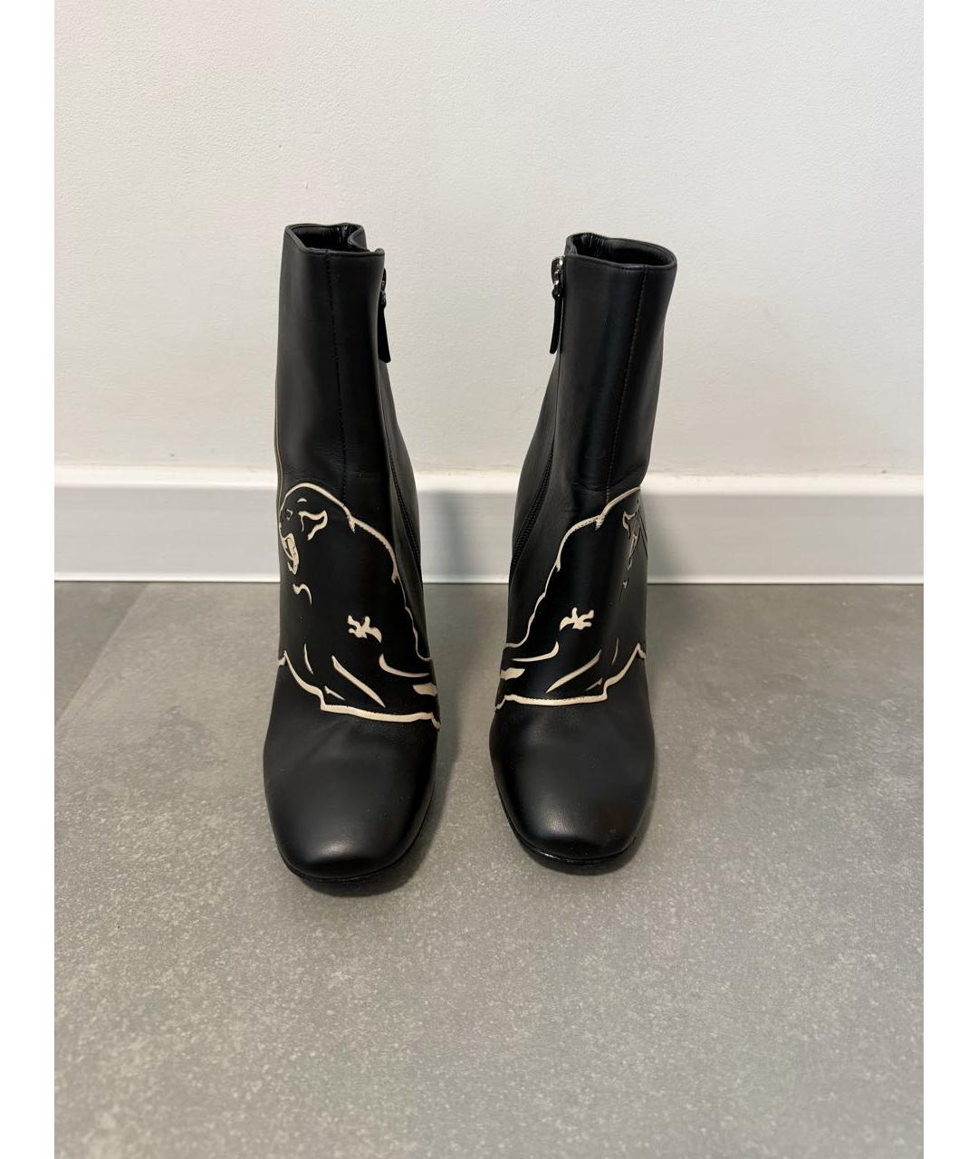 VALENTINO Черные кожаные полусапоги, фото 3