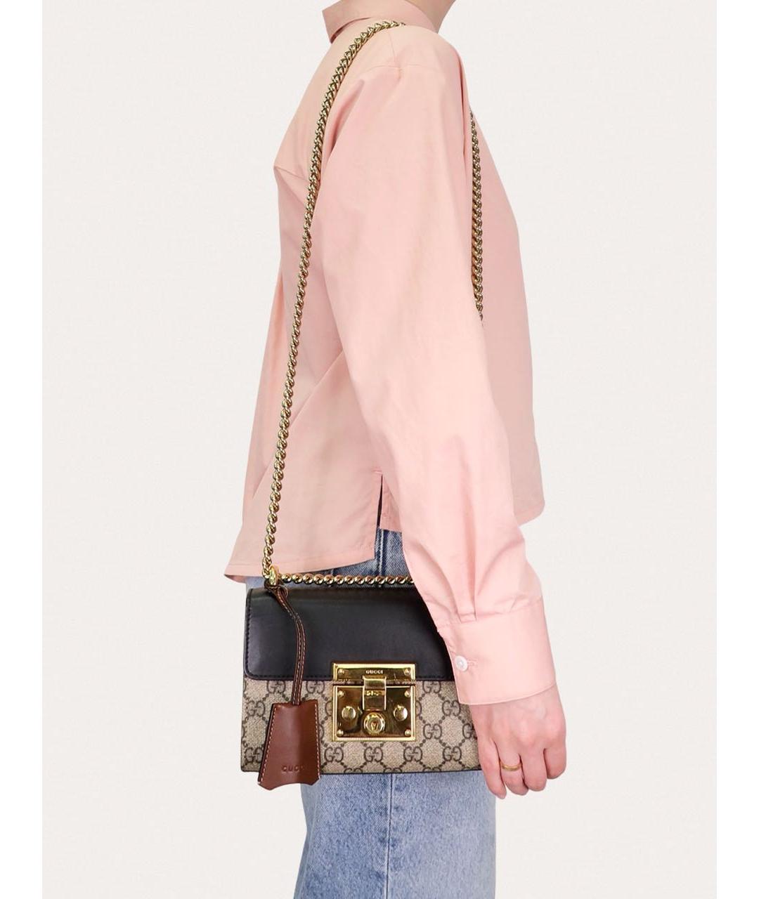 GUCCI Черная кожаная сумка через плечо, фото 8