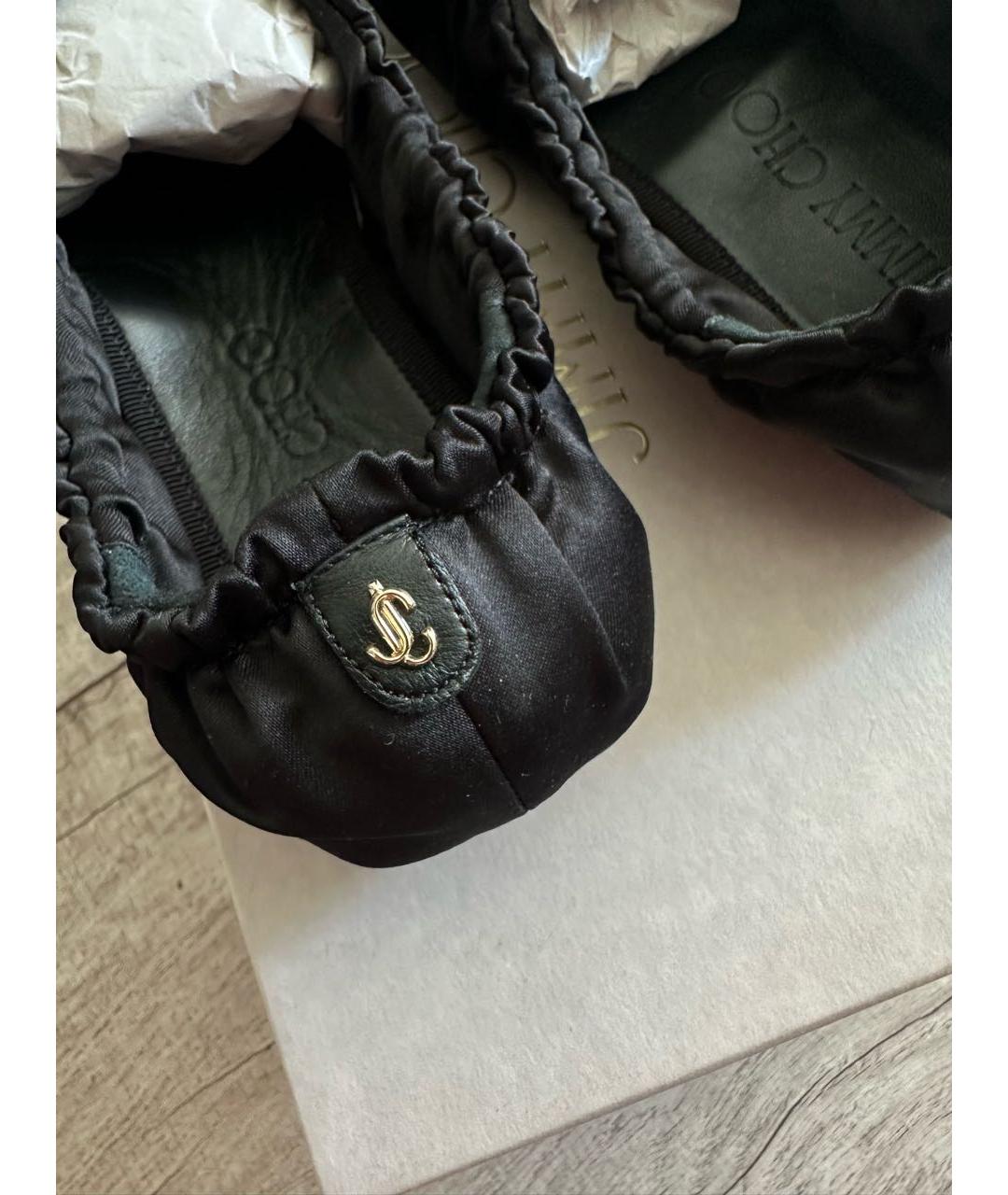 JIMMY CHOO Черные текстильные балетки, фото 6