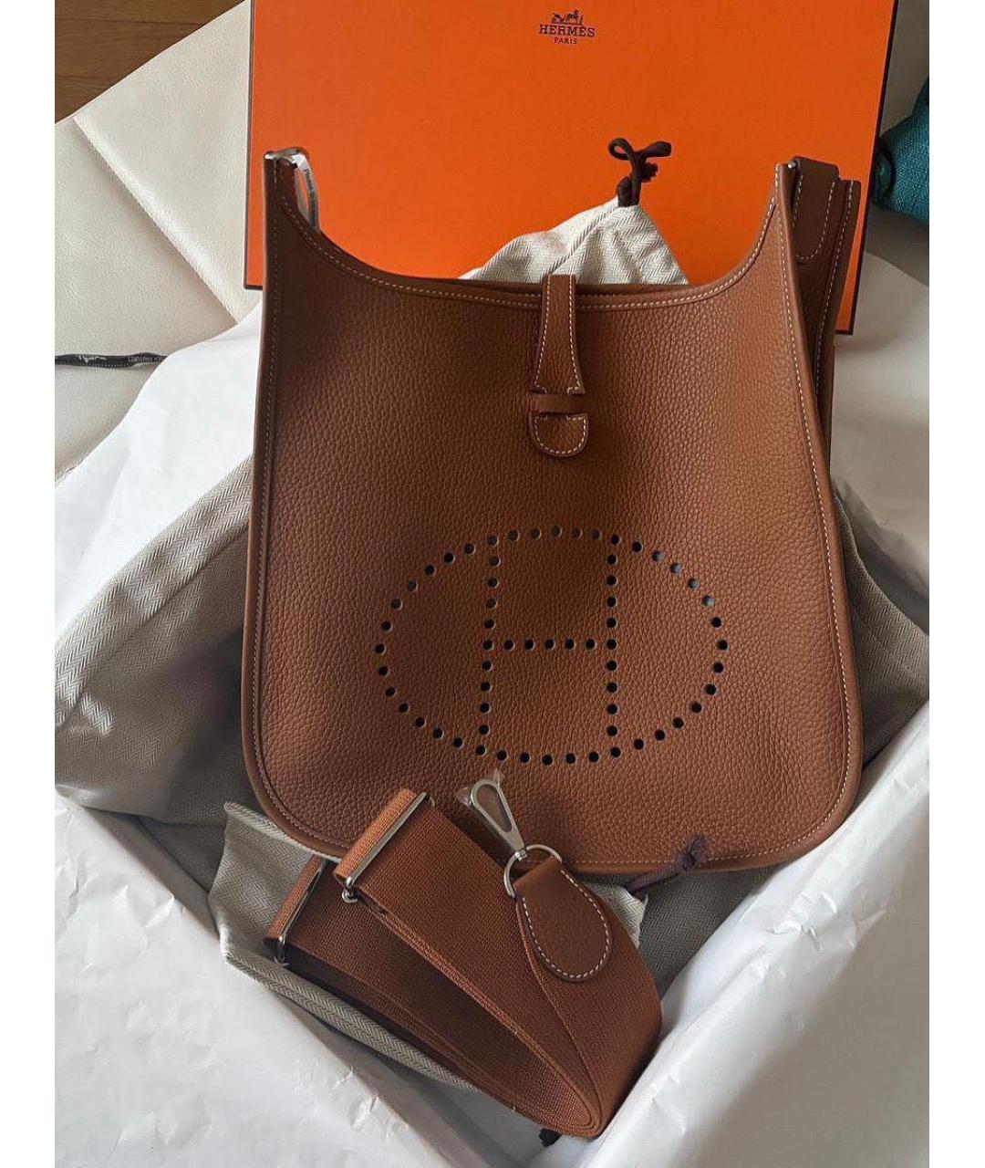 HERMES Коричневая кожаная сумка через плечо, фото 2