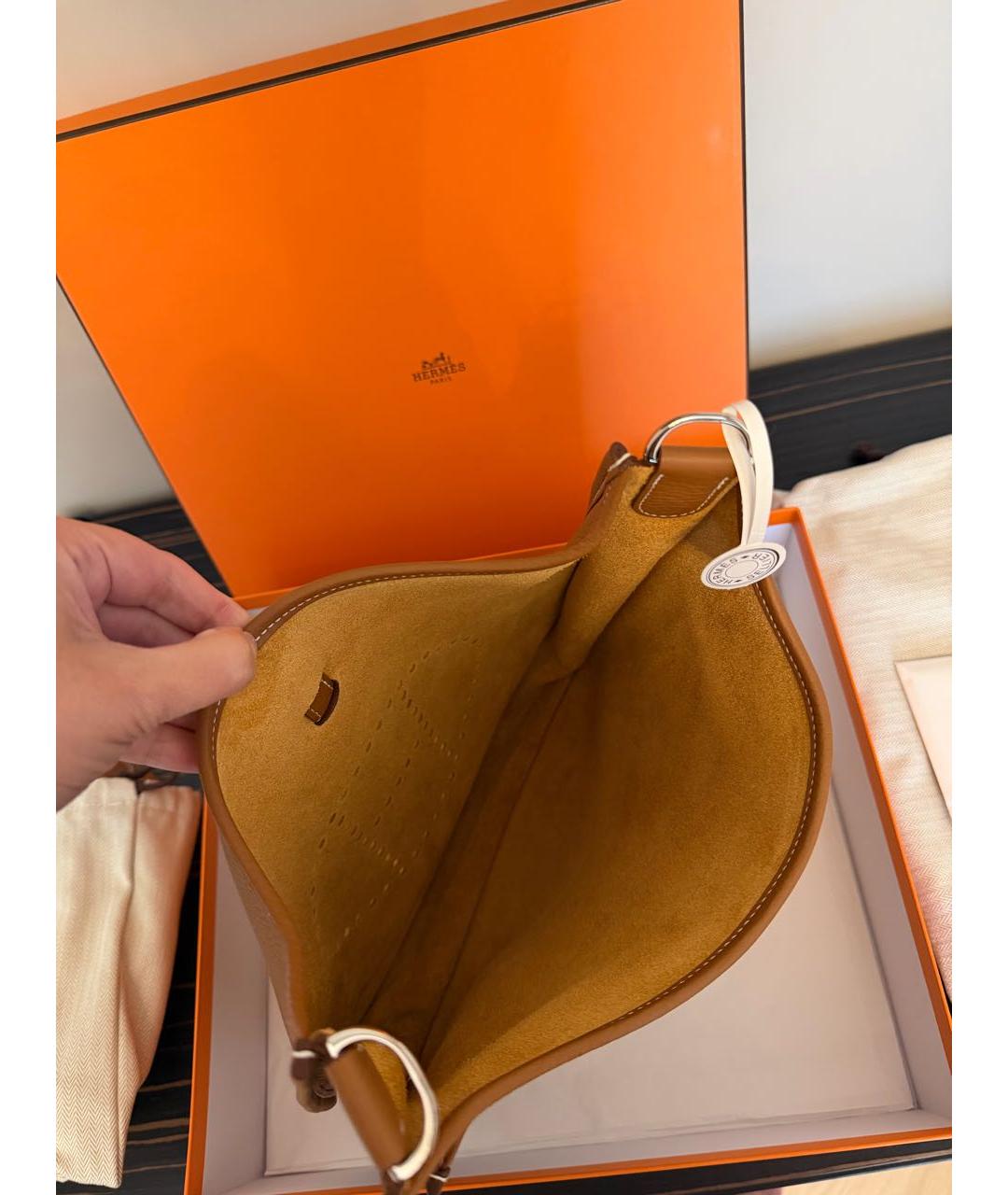 HERMES Коричневая кожаная сумка через плечо, фото 5