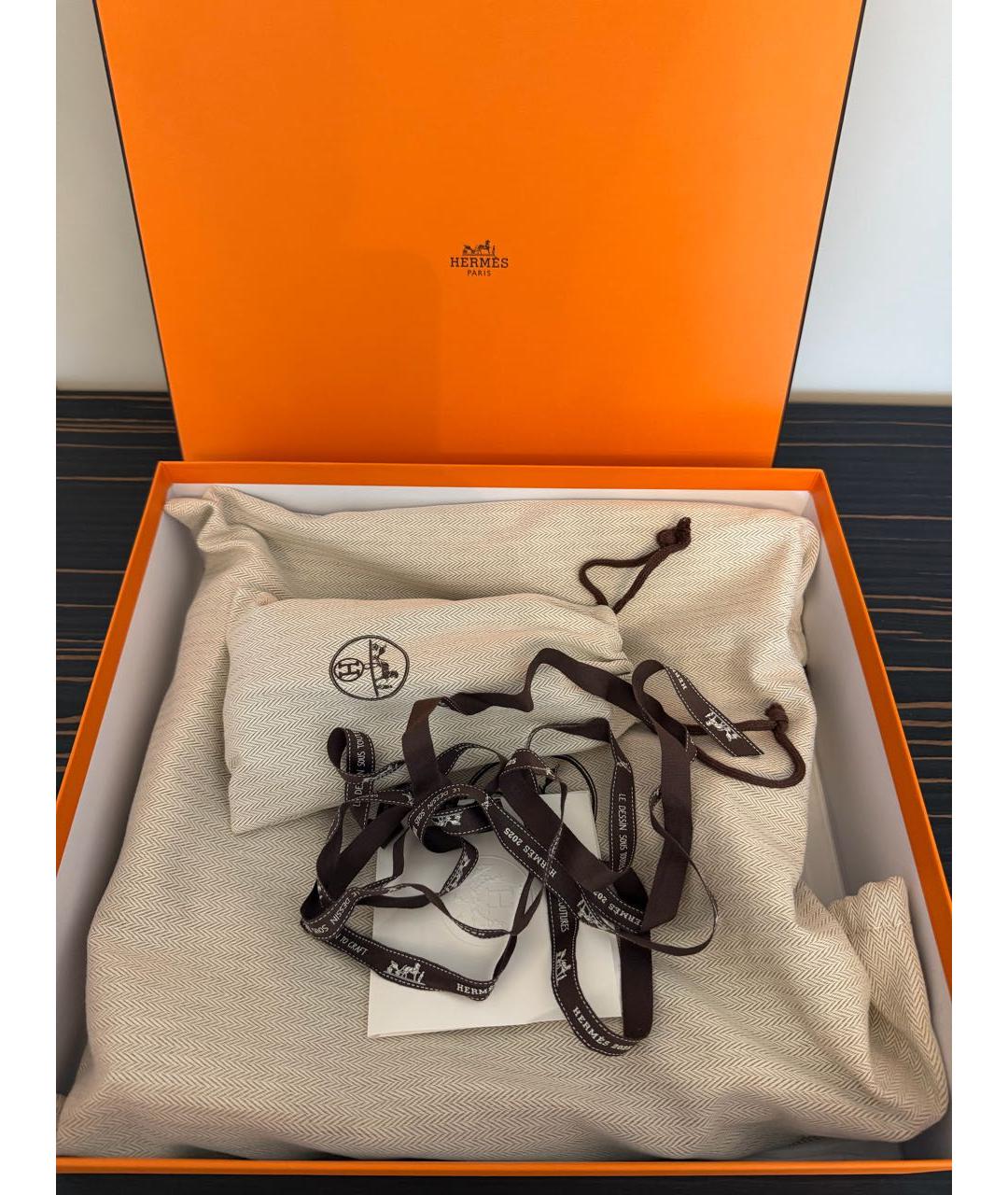 HERMES Коричневая кожаная сумка через плечо, фото 7