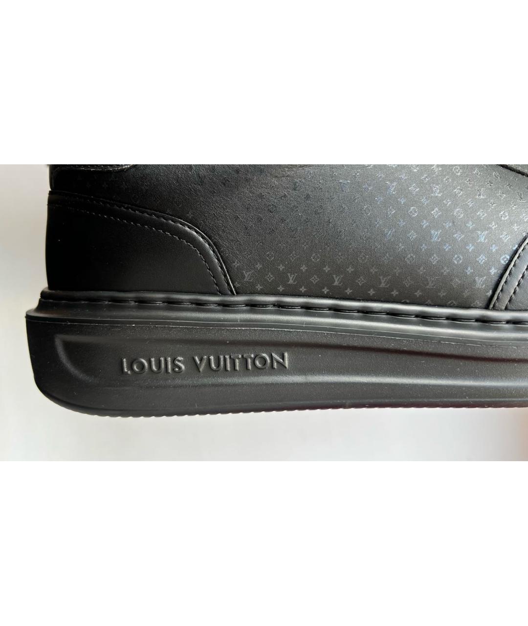 LOUIS VUITTON Черные кожаные низкие кроссовки / кеды, фото 5