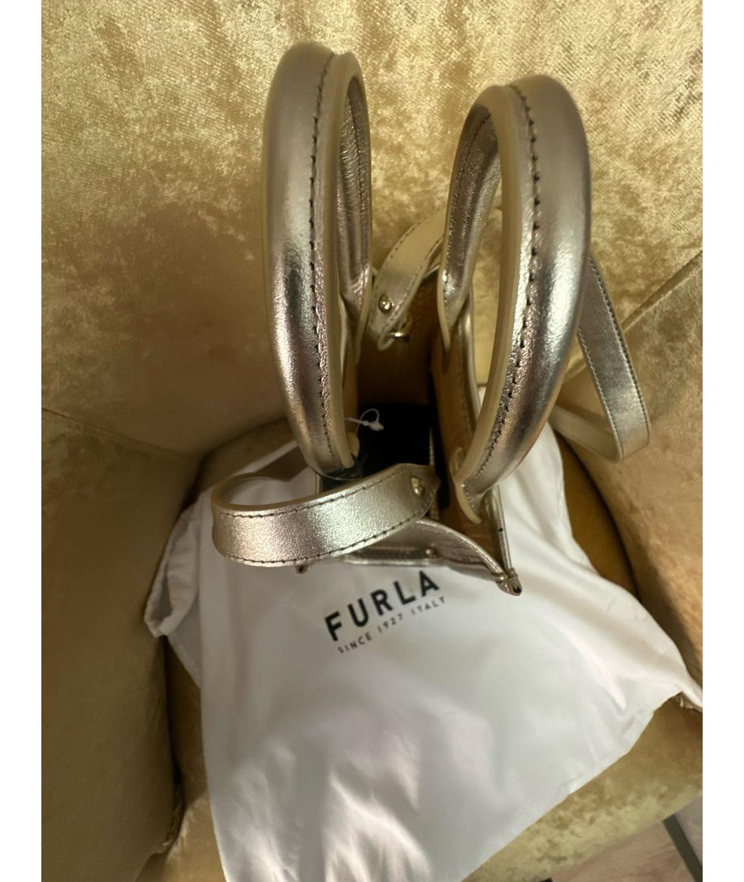 FURLA Золотая сумка с короткими ручками, фото 4