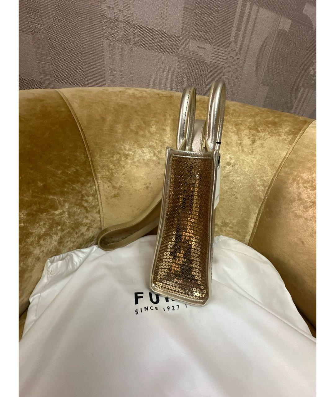 FURLA Золотая сумка с короткими ручками, фото 2