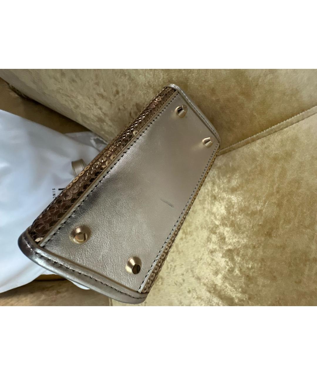 FURLA Золотая сумка с короткими ручками, фото 5