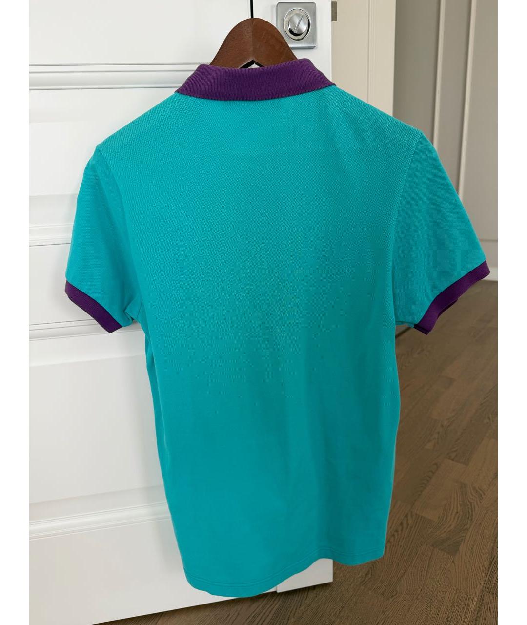 ETRO Бирюзовое хлопковое поло с коротким рукавом, фото 2