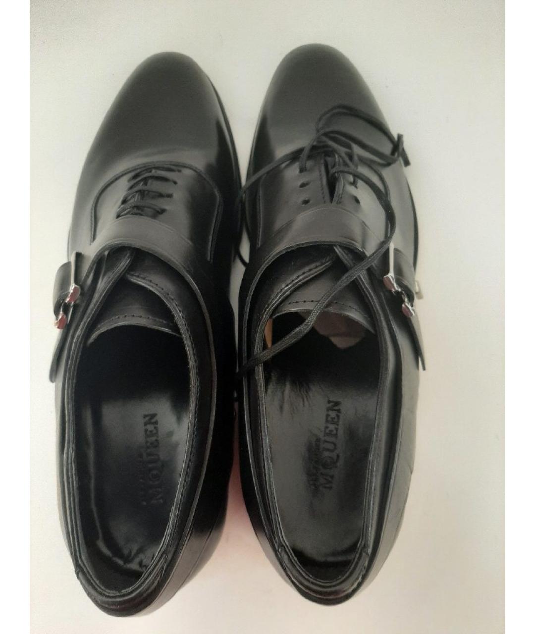 ALEXANDER MCQUEEN Черные кожаные туфли, фото 3