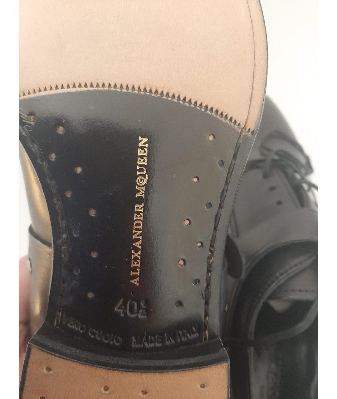 ALEXANDER MCQUEEN Черные кожаные туфли, фото 5