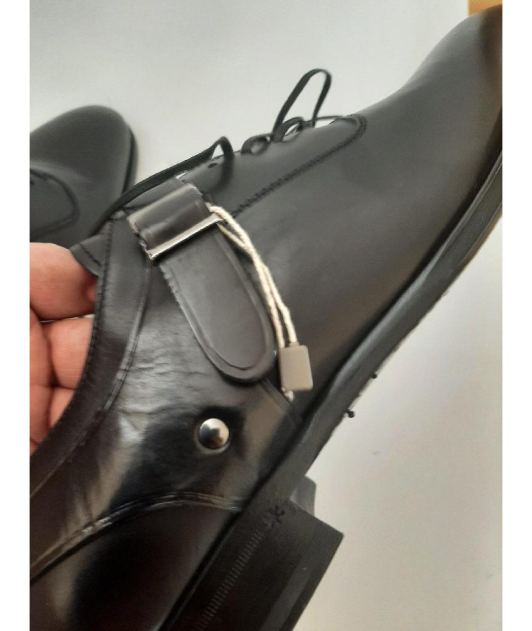 ALEXANDER MCQUEEN Черные кожаные туфли, фото 6