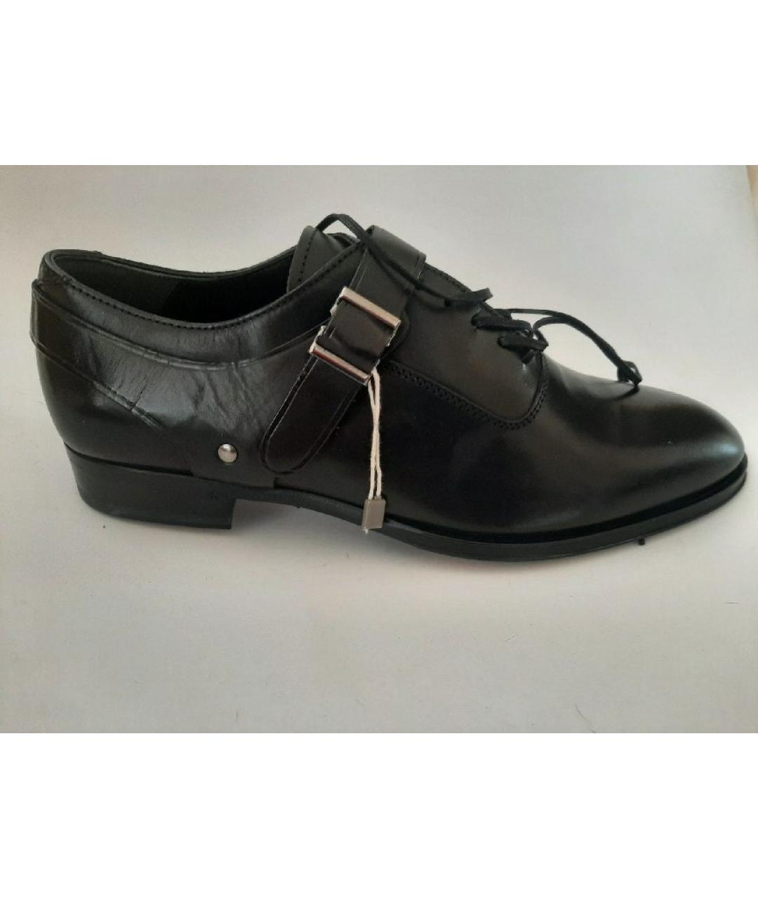 ALEXANDER MCQUEEN Черные кожаные туфли, фото 7