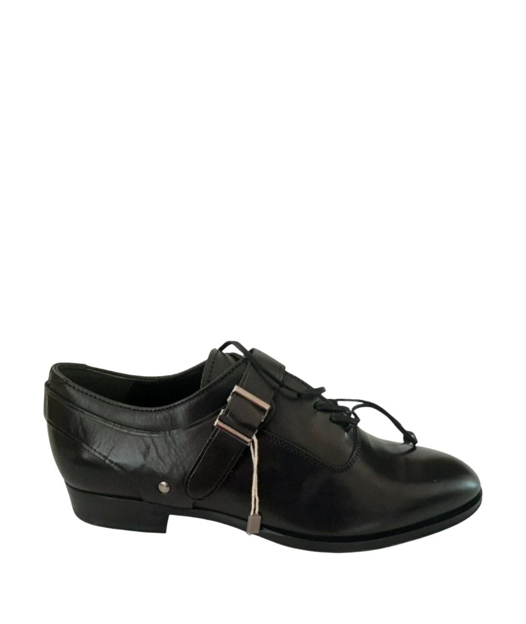 ALEXANDER MCQUEEN Черные кожаные туфли, фото 1