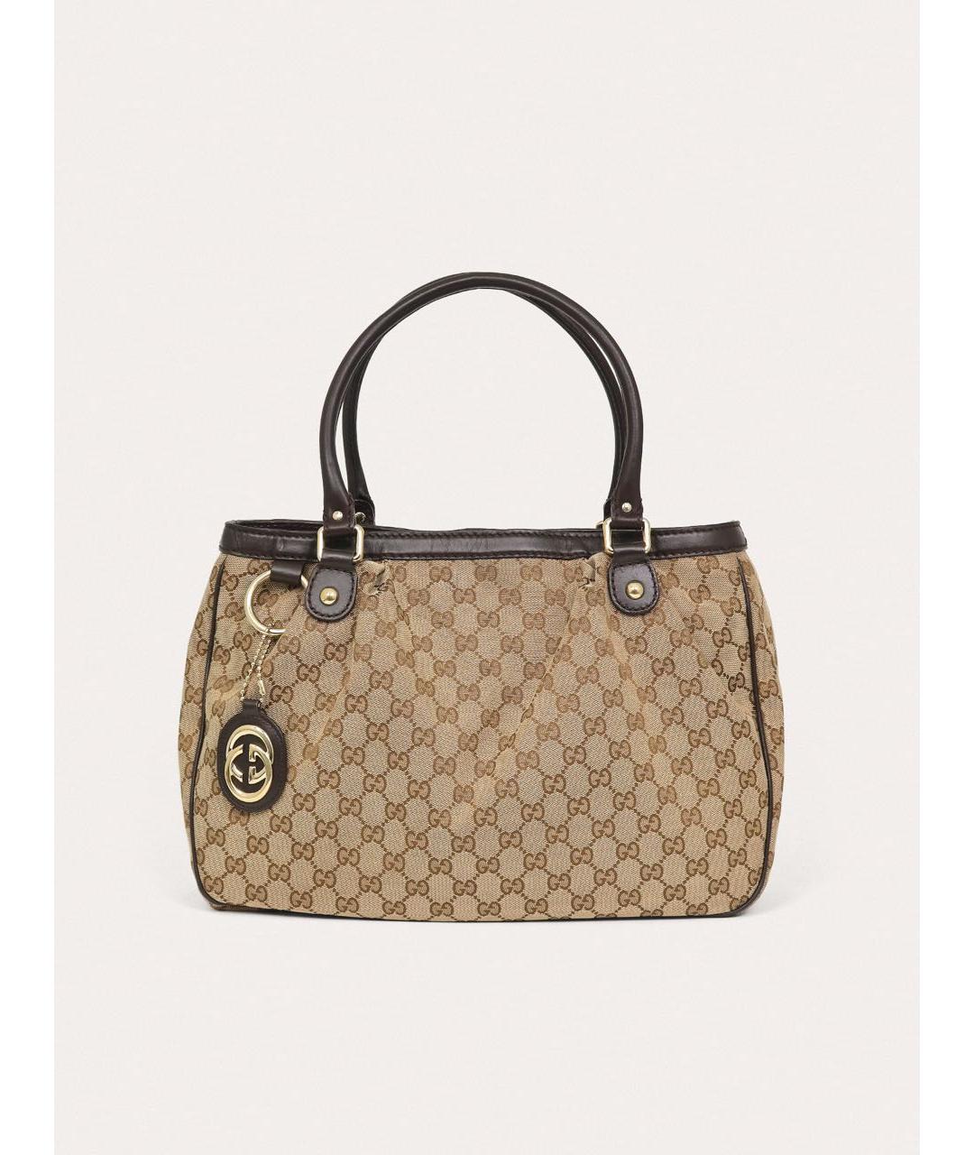 GUCCI Бежевая тканевая сумка тоут, фото 9