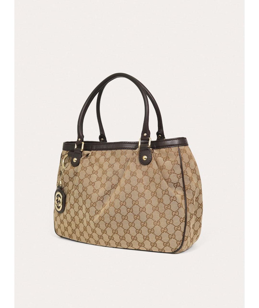 GUCCI Бежевая тканевая сумка тоут, фото 2