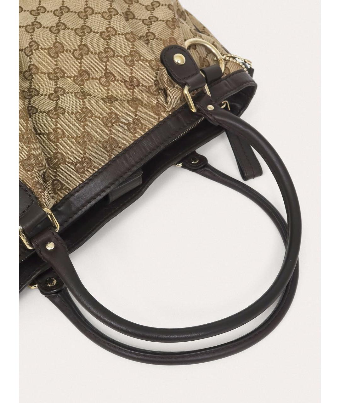 GUCCI Бежевая тканевая сумка тоут, фото 6