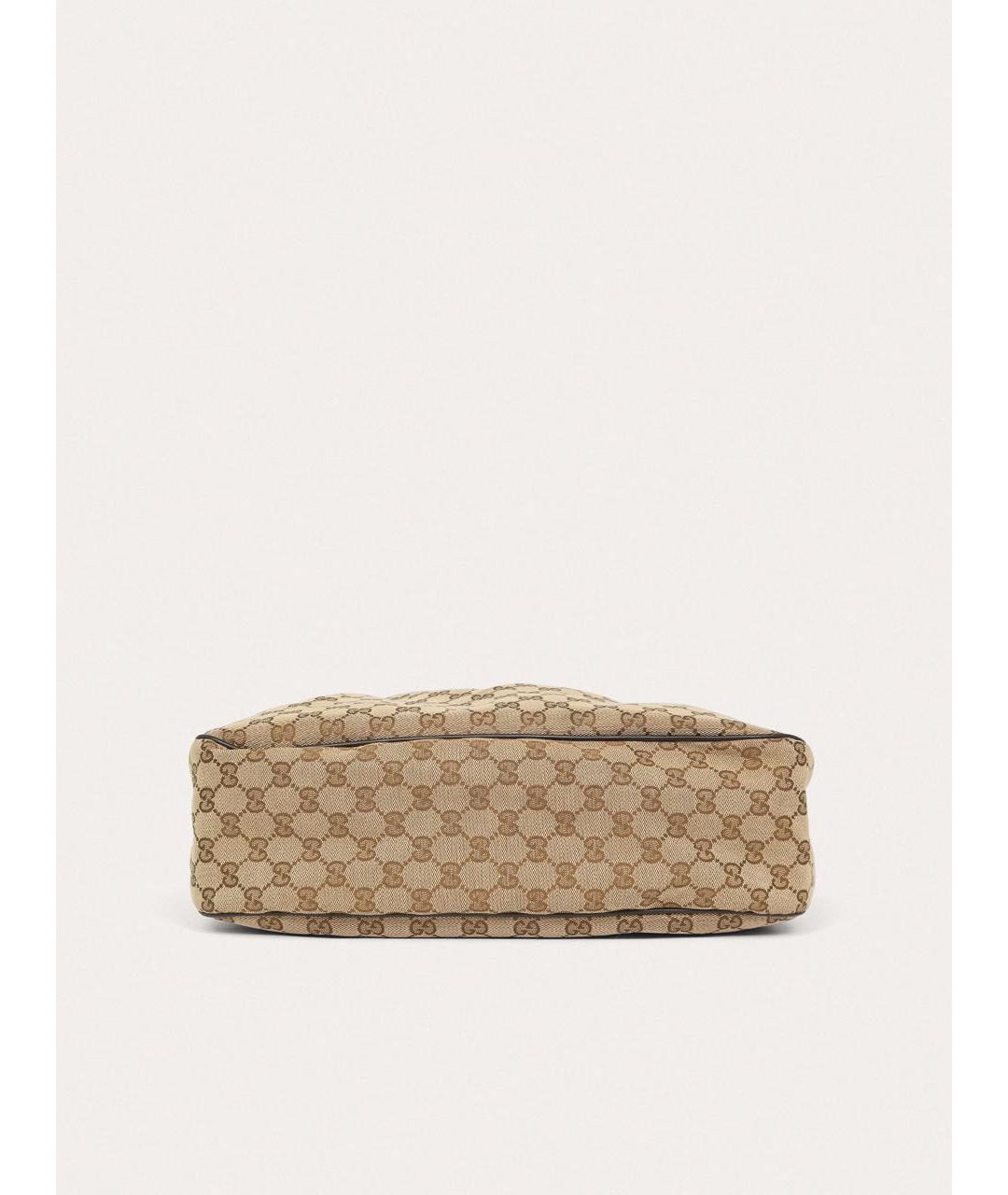 GUCCI Бежевая тканевая сумка тоут, фото 5