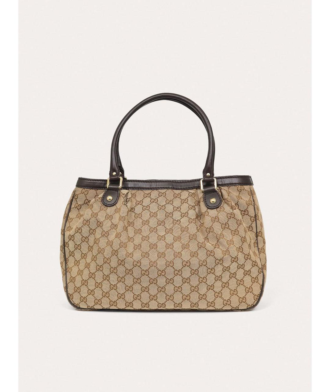 GUCCI Бежевая тканевая сумка тоут, фото 3