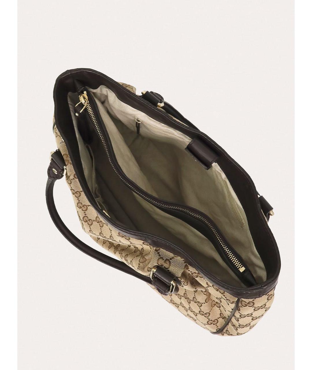 GUCCI Бежевая тканевая сумка тоут, фото 4