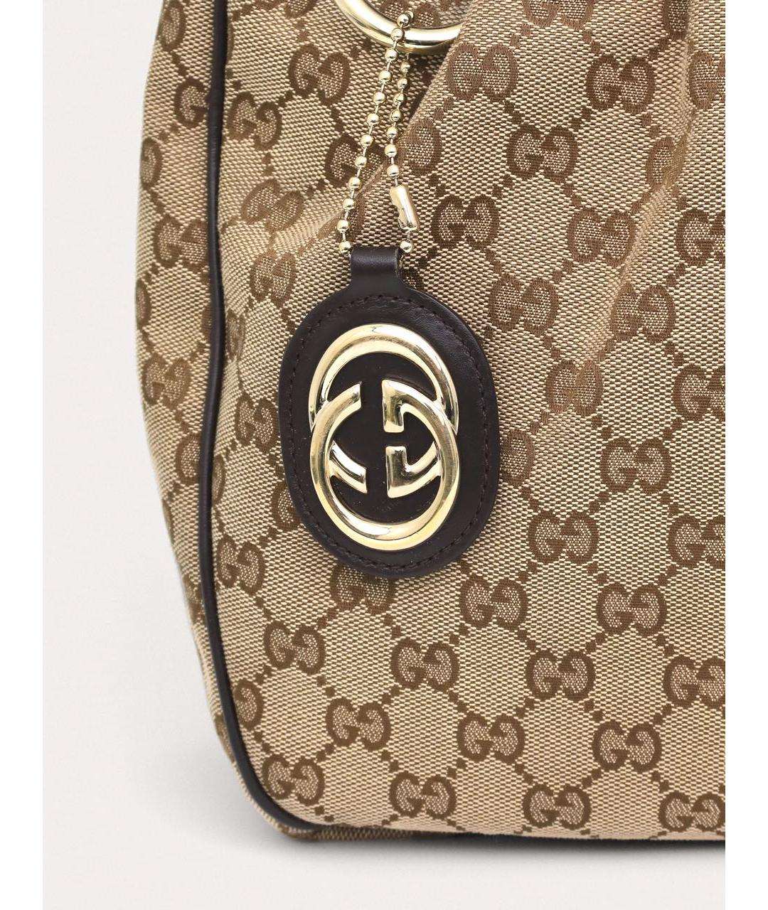 GUCCI Бежевая тканевая сумка тоут, фото 7