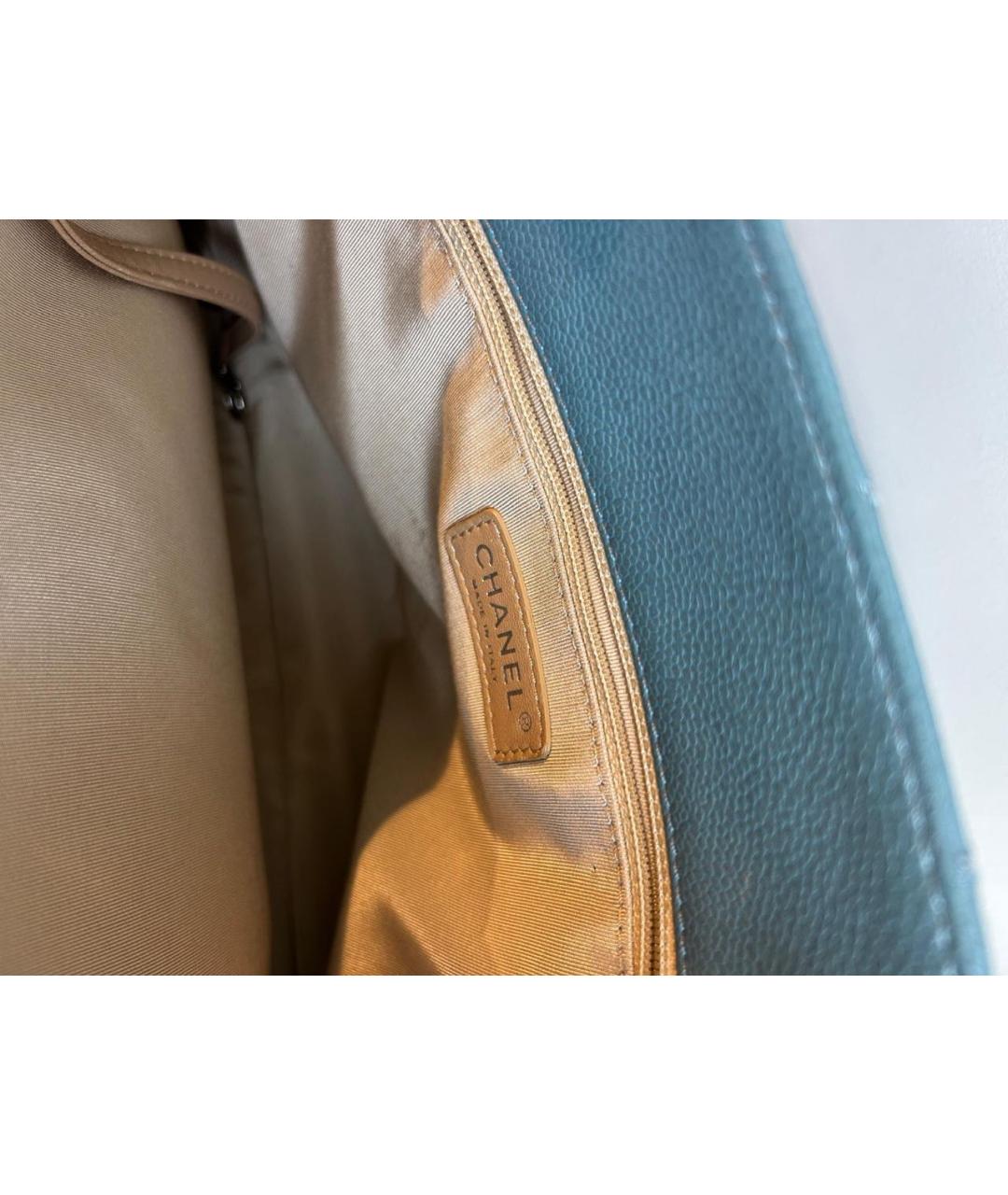 CHANEL Голубая кожаная сумка тоут, фото 4