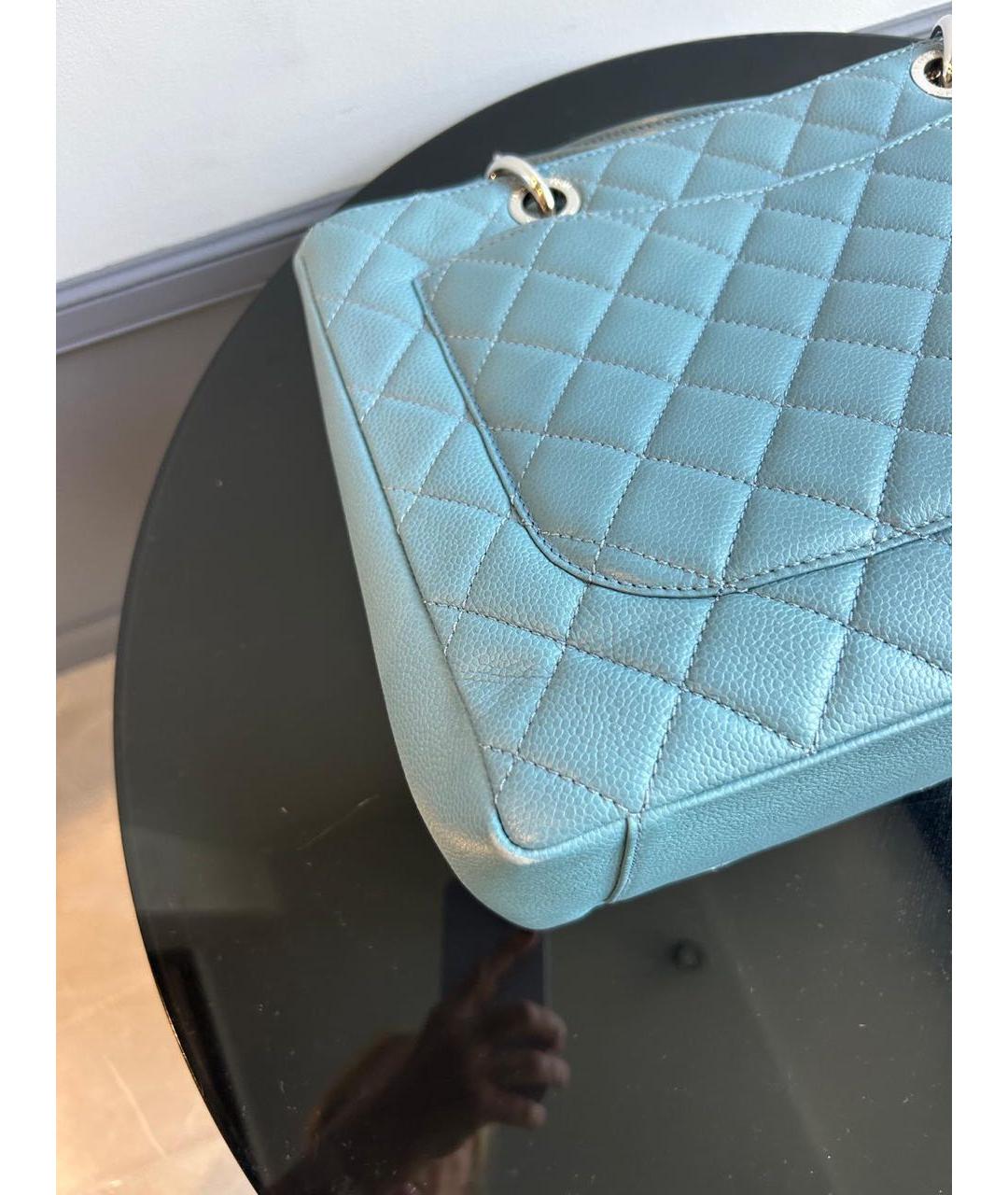 CHANEL Голубая кожаная сумка тоут, фото 3