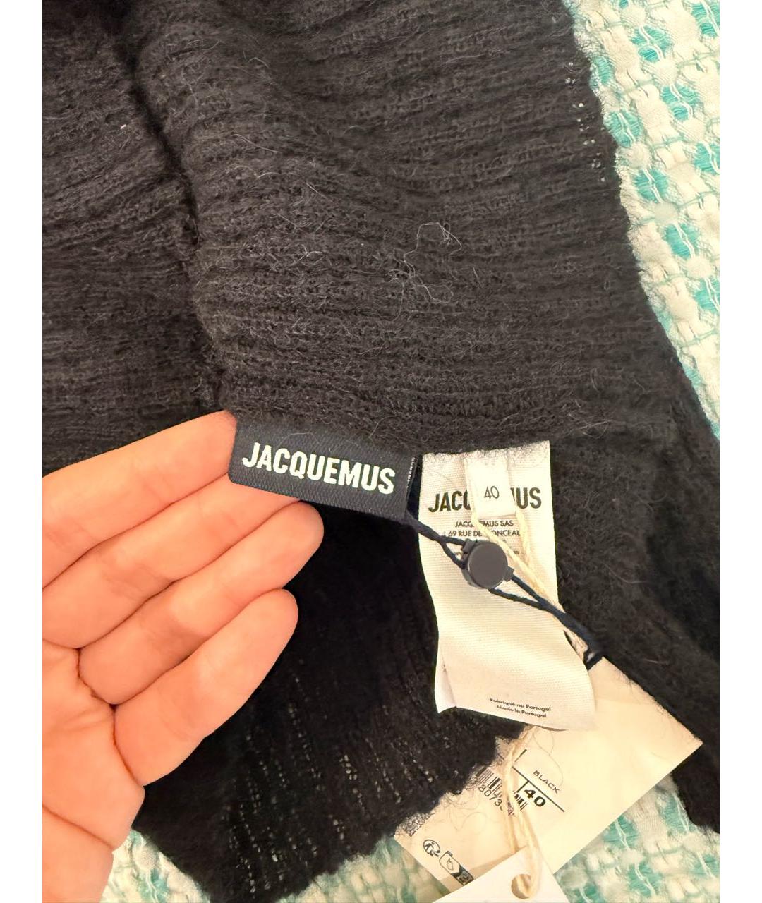 JACQUEMUS Антрацитовый шерстяной джемпер / свитер, фото 3