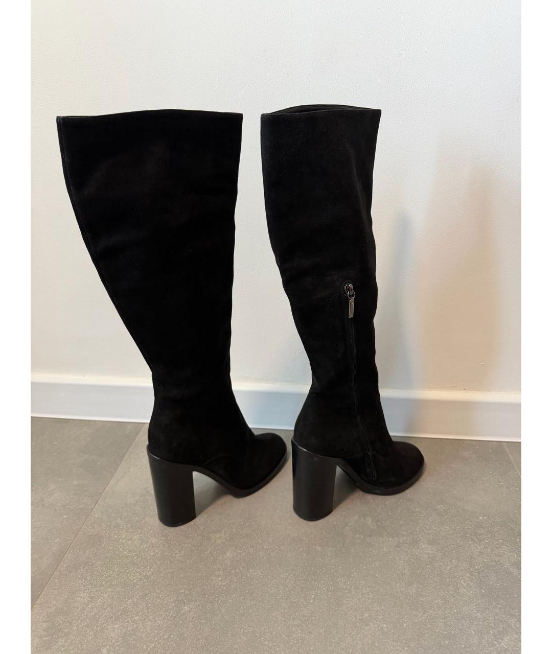 DOLCE&GABBANA Черные замшевые сапоги, фото 4