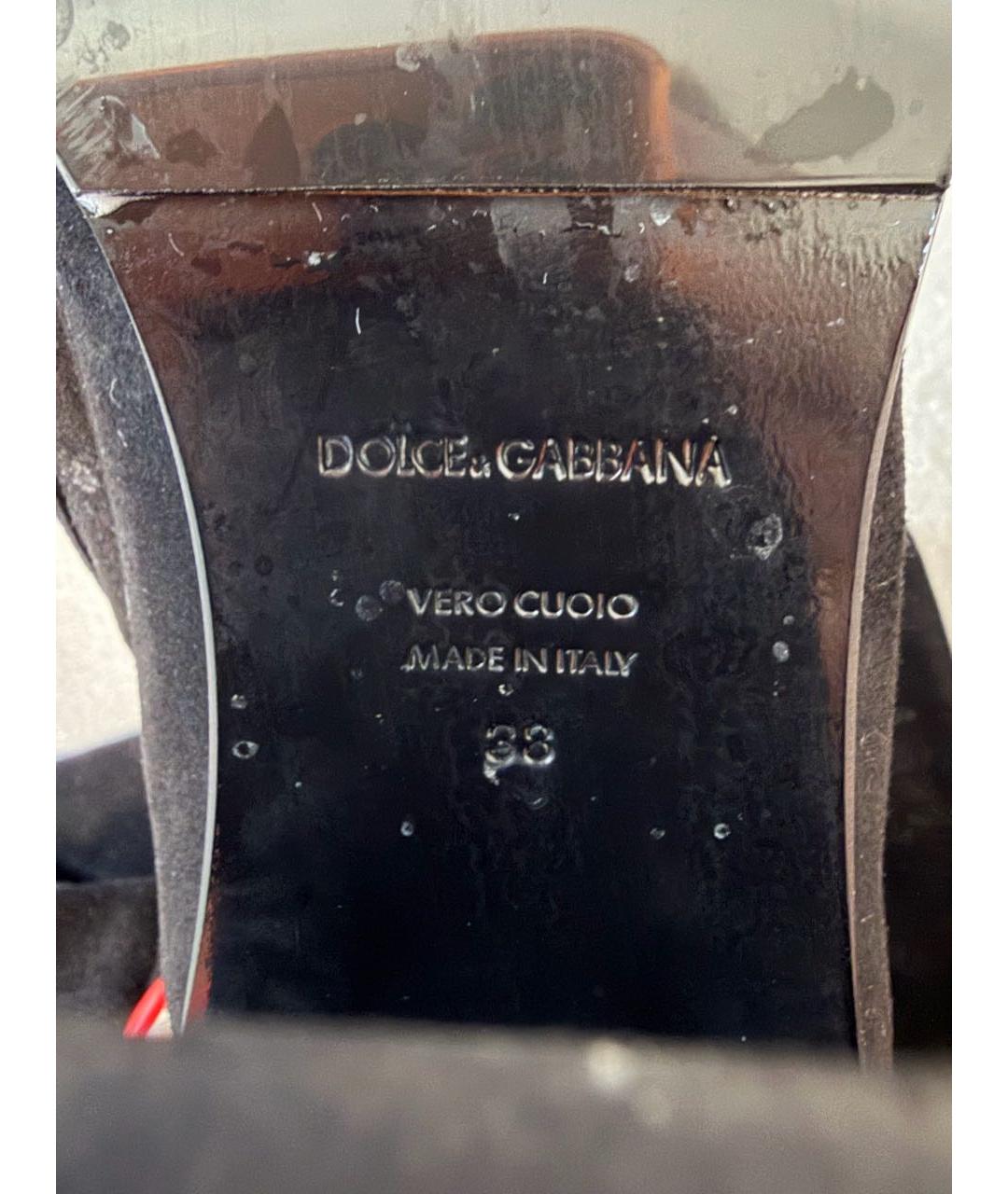 DOLCE&GABBANA Черные замшевые сапоги, фото 6